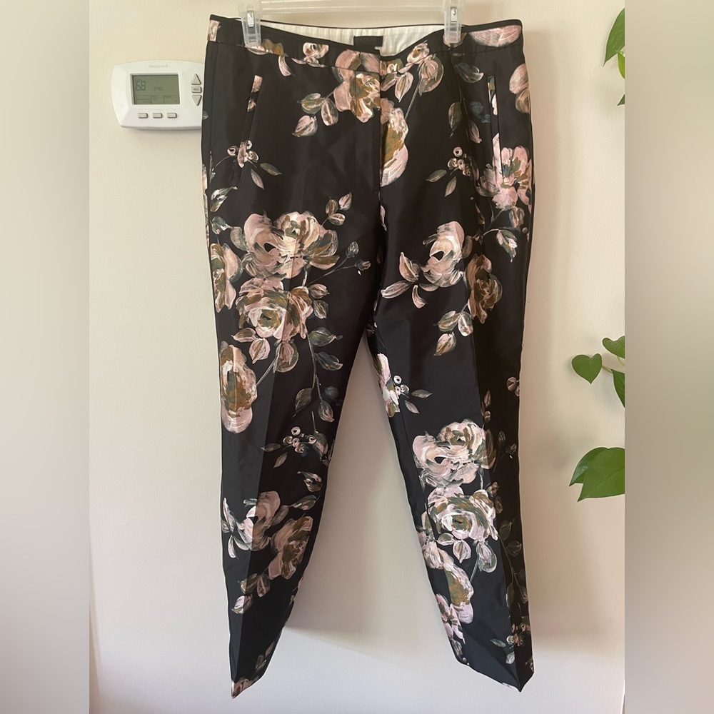J.CREW COLLECTION black floral pants